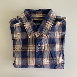 ZARA Blue Plaid Button Down